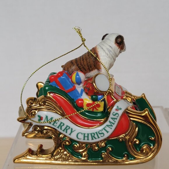 The Danbury Mint 2006 and 2008  English Bulldog Annual Christmas Ornaments Set 2 - Picture 10 of 16